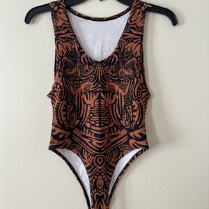 Tribal Print Bodysuit & Head Scarf